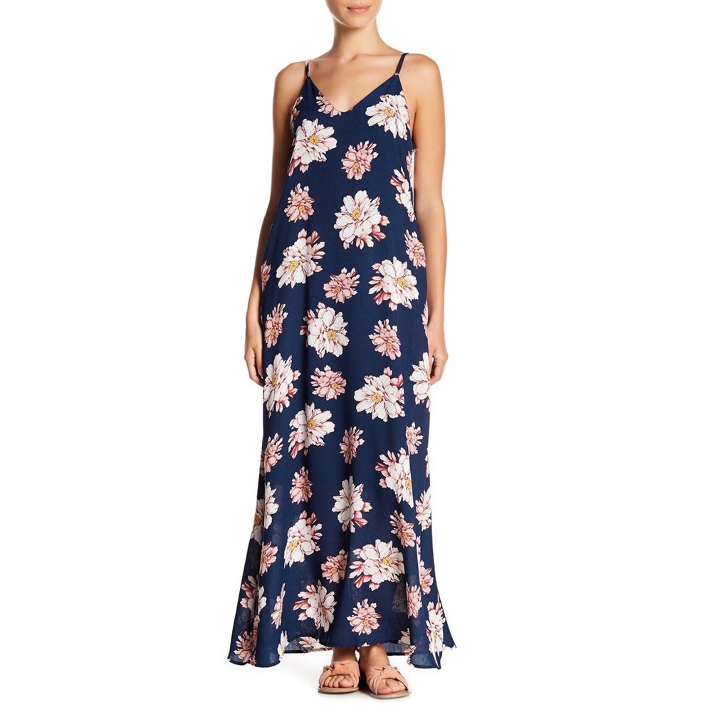 V-Neck Gauze Maxi Dress (Petite)